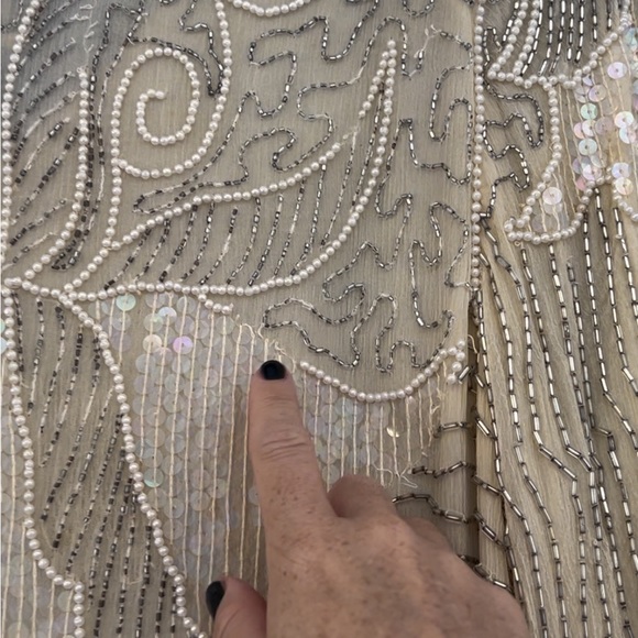 Vintage 100% Silk Sequins Dress - Picture 9 of 10